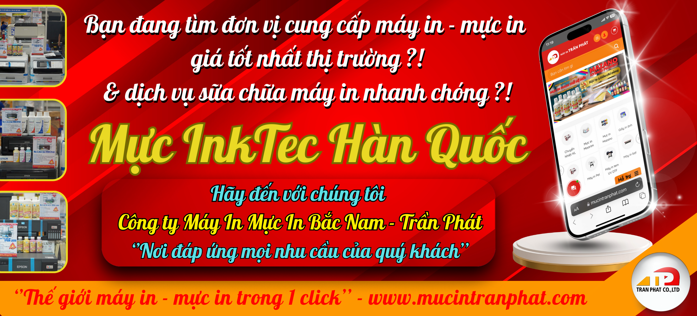 Mực In Chuyển Nhiệt InkTec Hàn Quốc 1 Lít | Màu Chuẩn – Giá Tốt | Trần Phát