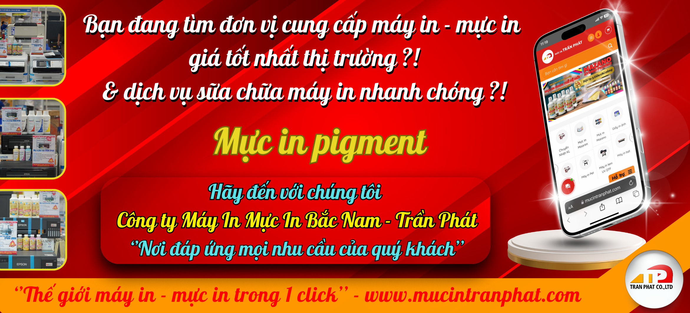 Mực In Pigment – Bền Màu, Chống Nước, Không Lem